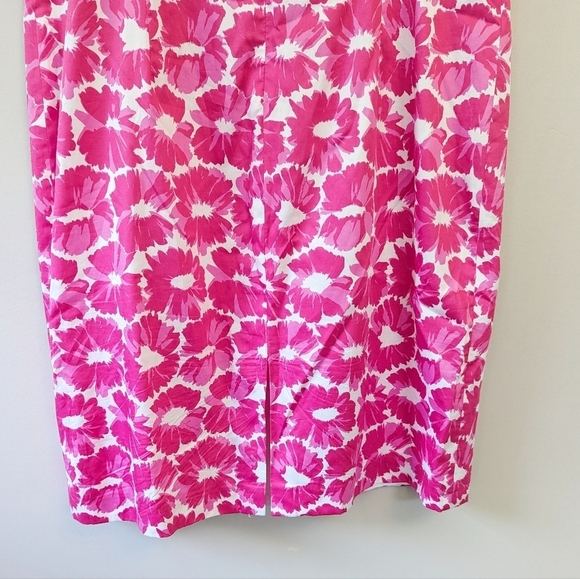 Milly Pink White Daisy Floral Midi Dress - Picture 6 of 10